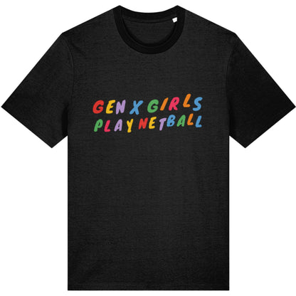 Black Gen X Girls Play Netball T-shirt - Netball Gifts for Women