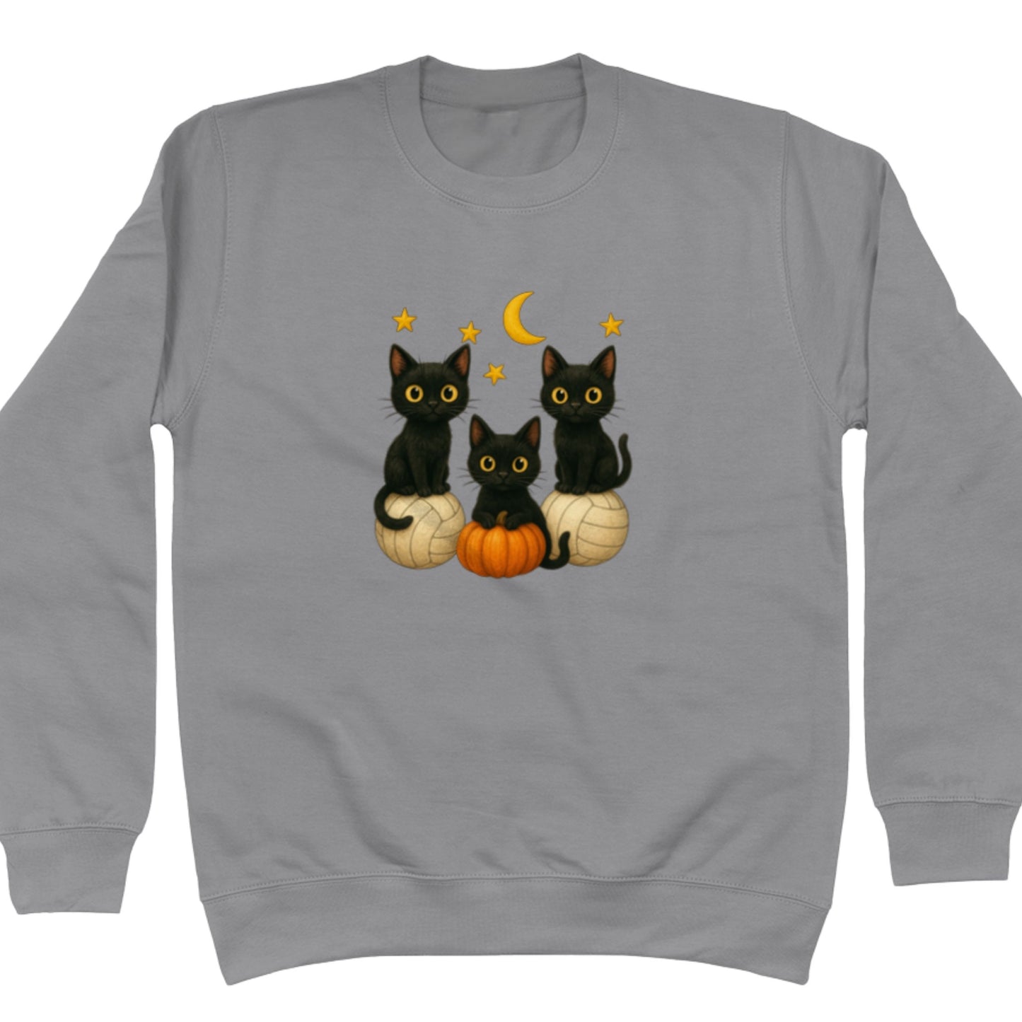 Halloween Cats Netball Sweatshirt - Dark Grey - Netball Clothing