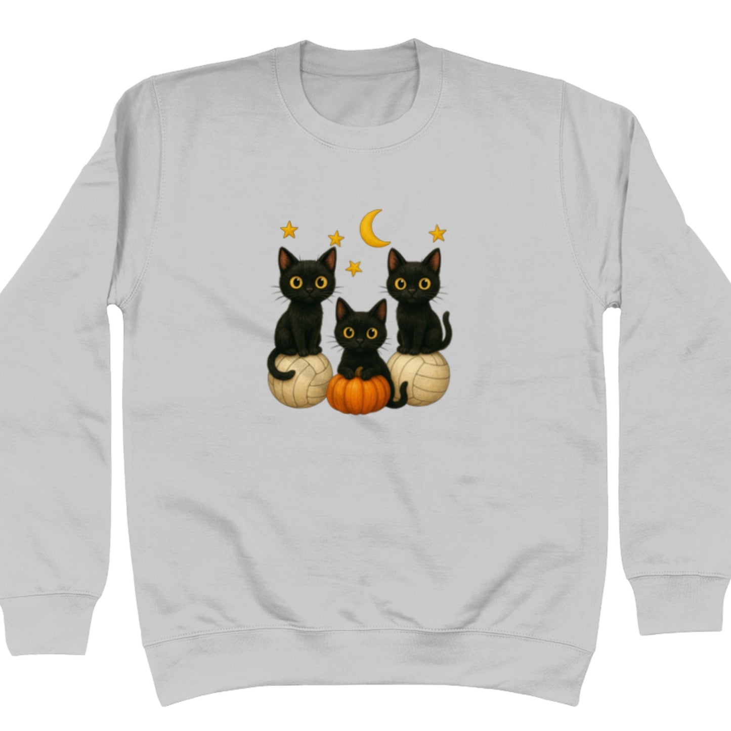 Halloween Cats Netball Sweatshirt - Light Grey - Netball Clothing