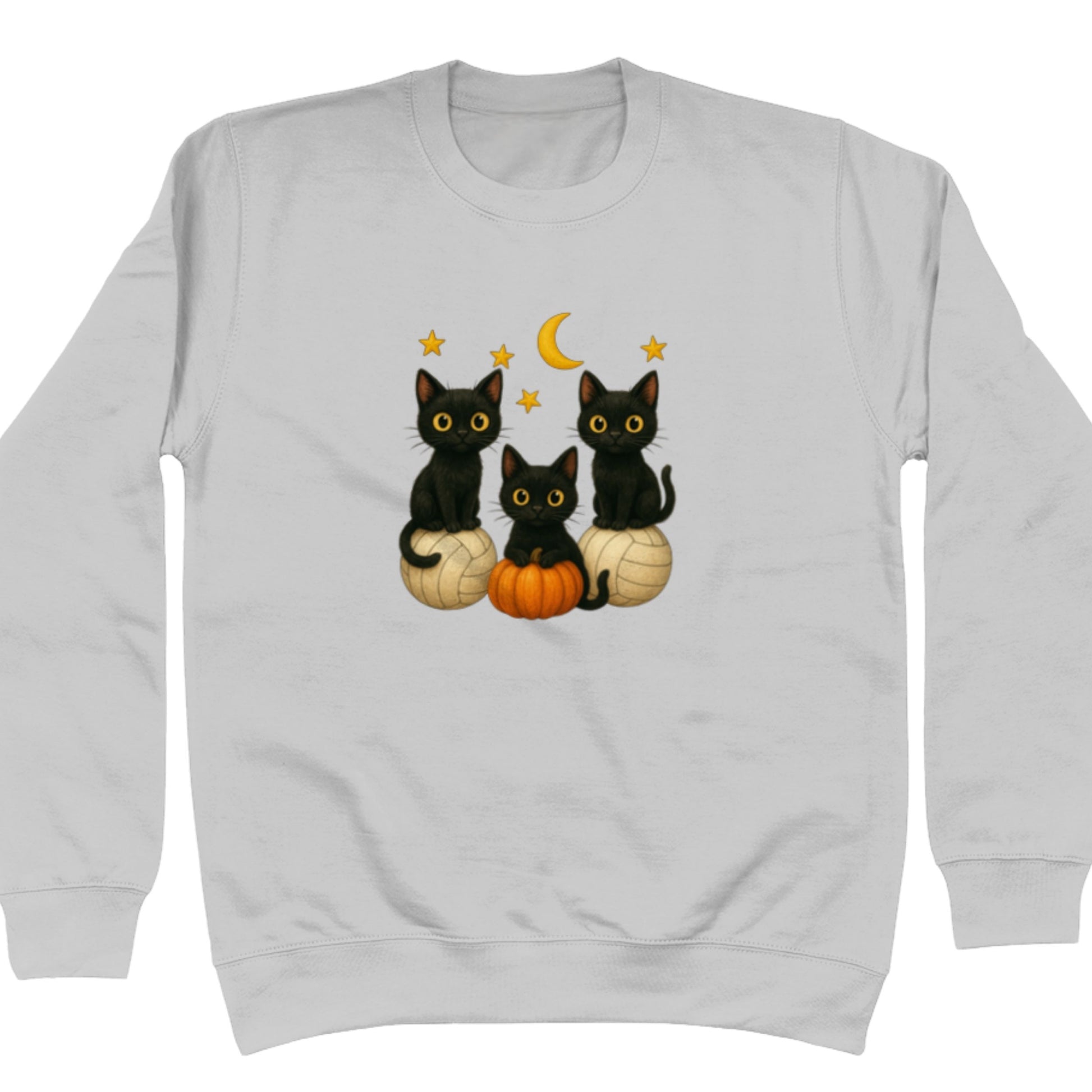 Halloween Cats Netball Sweatshirt - Light Grey - Netball Clothing