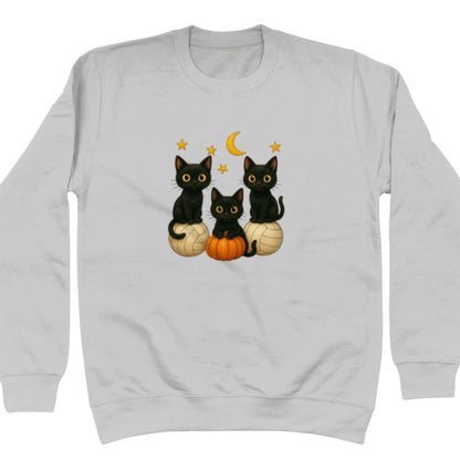 Halloween Cats Netball Sweatshirt - Light Grey - Netball Clothing