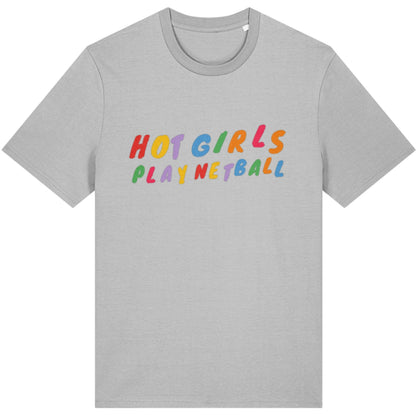 Grey Hot Girls Play Netball T-Shirt - Gift For Netball Player