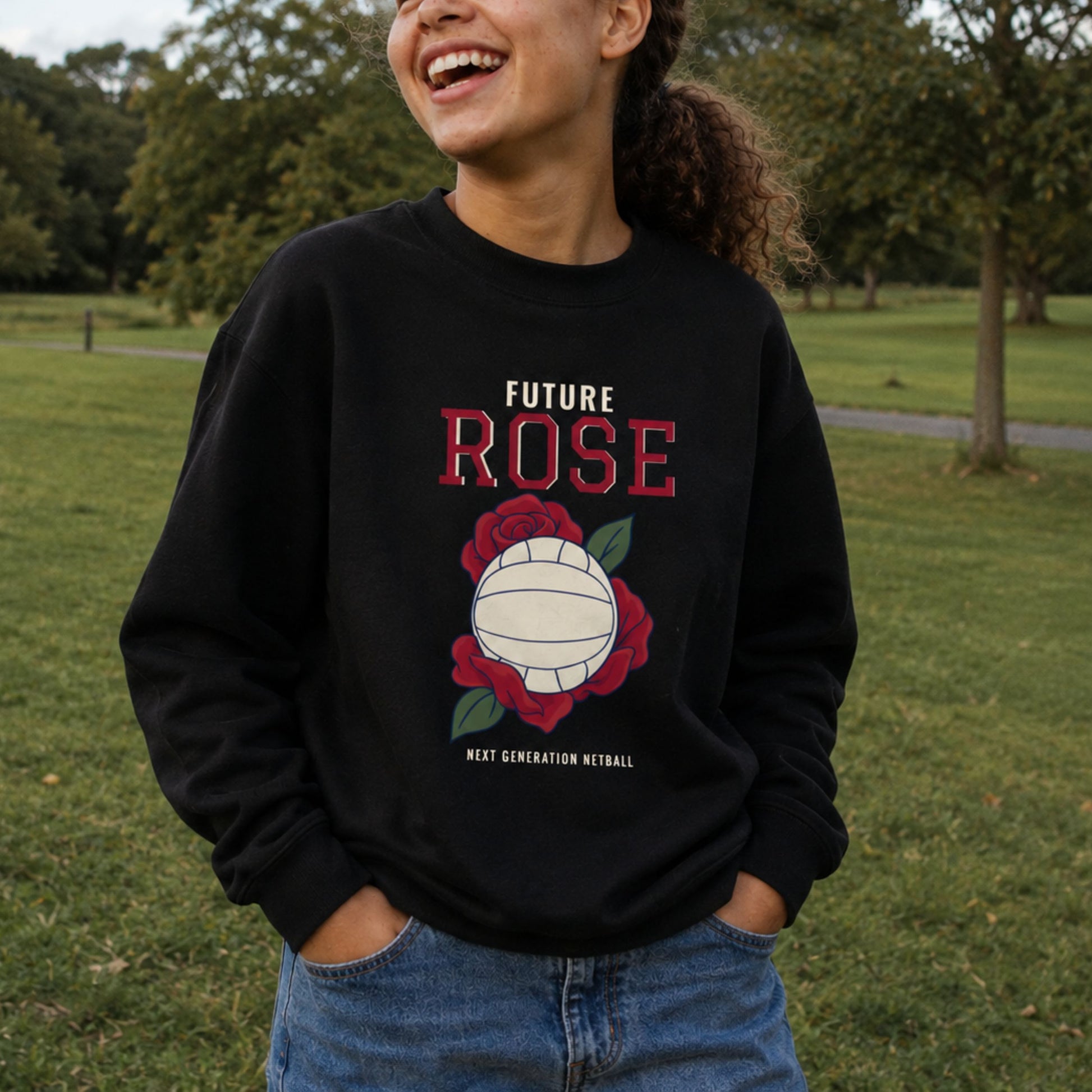Teen Girl Netball Sweatshirt - Future England Rose Jumper