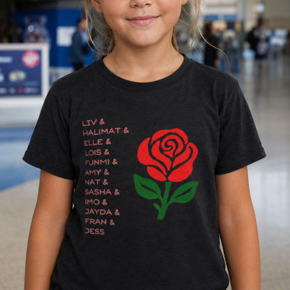 Black Kids' England Roses Netball Team Supporter Shirt - 2026 Squad Top