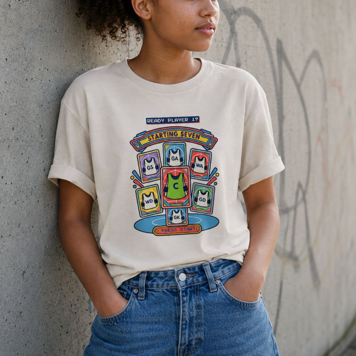 Retro Sports Netball T-shirt for Children and Teens 