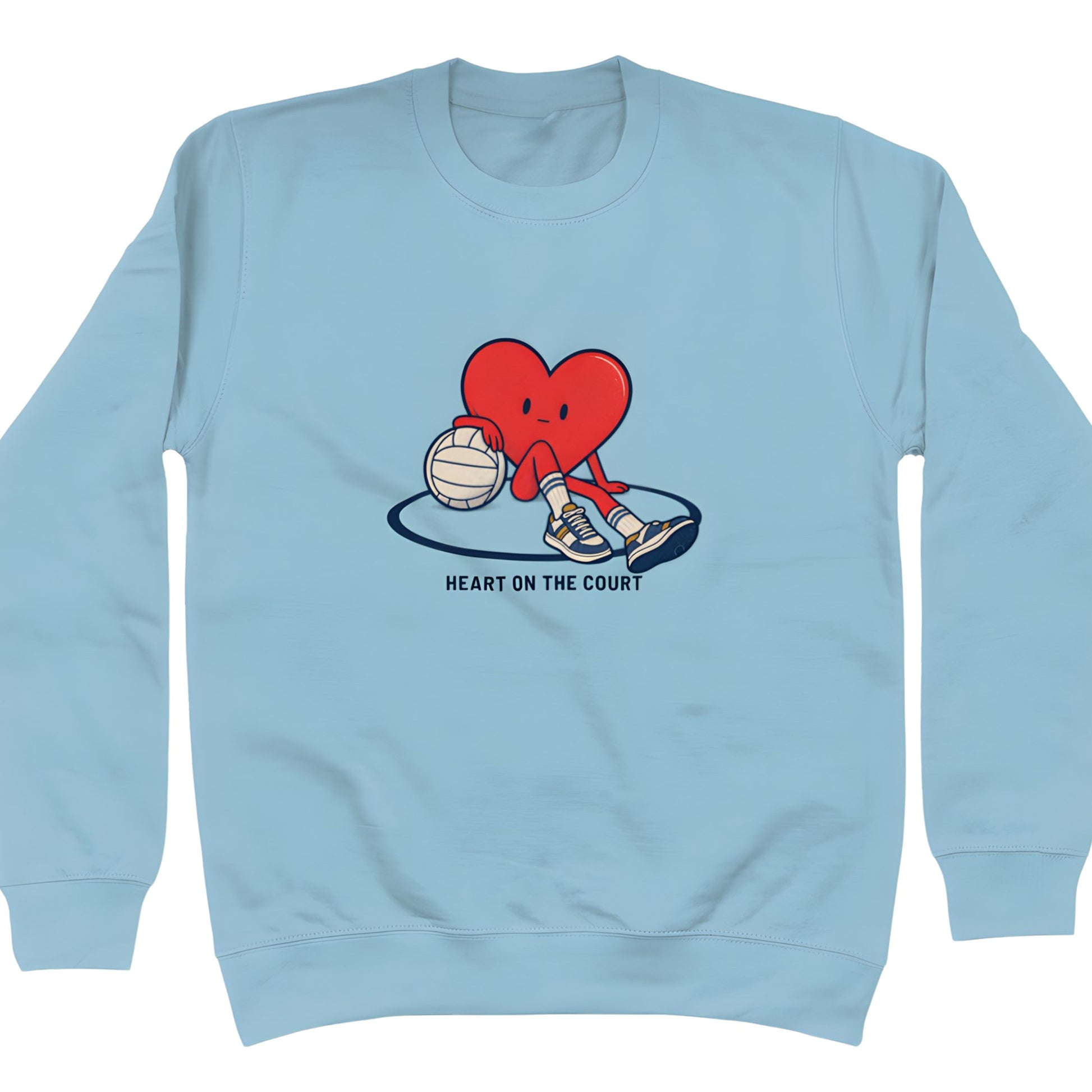 Blue Kids' Netball Sweatshirt with Retro Sports Graphic - Netball Jumpers