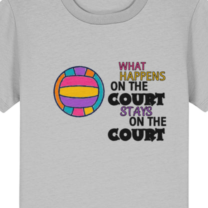Child Grey Netball Slogan T-Shirt Top - Netball Clothing for Kids and Teens