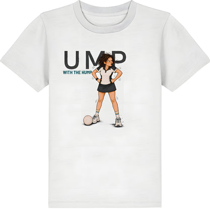 White Netball T-Shirt for Kids - Ump With The Hump Graphic Tee