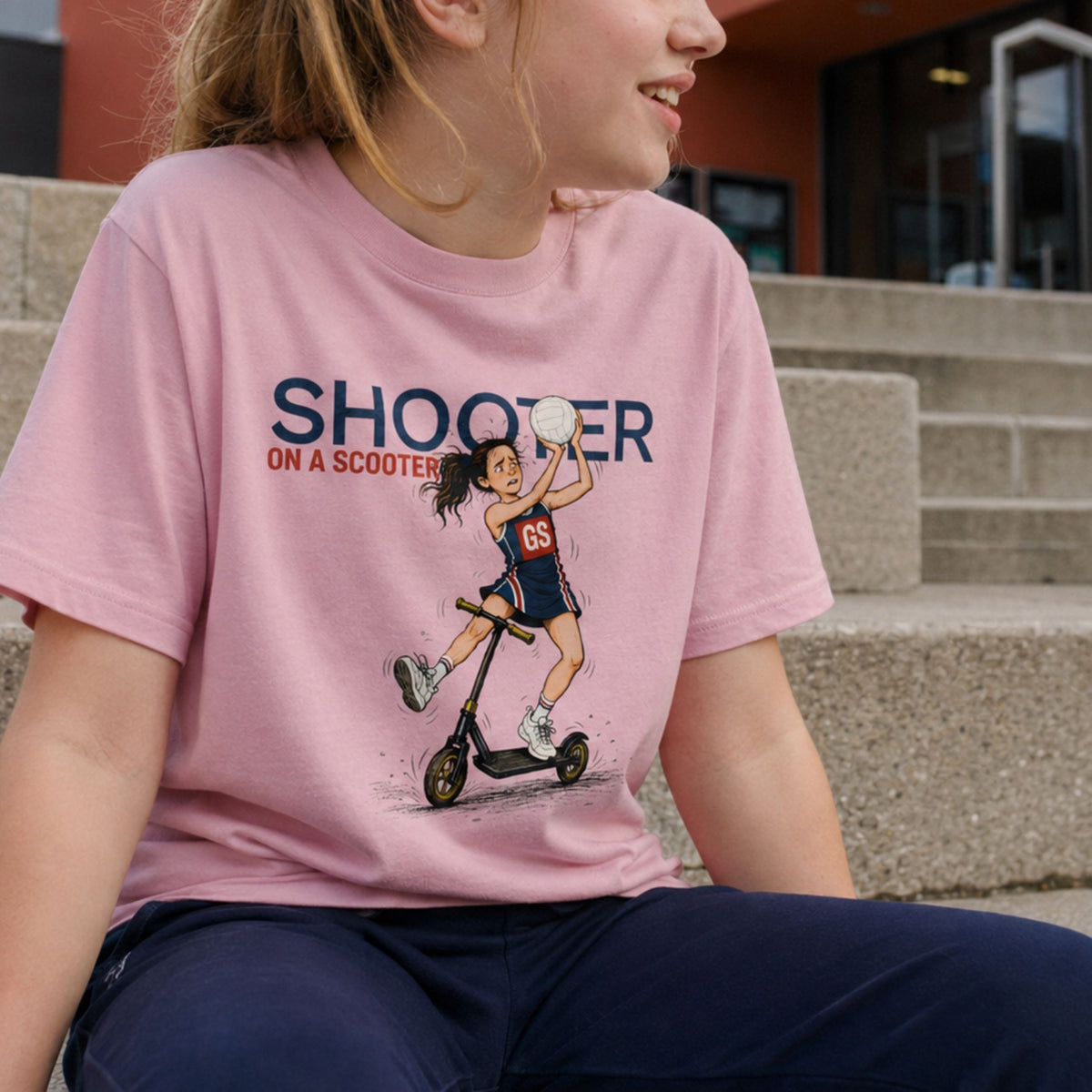 Netball T-shirt for Children - Pink Netball Graphic Tee