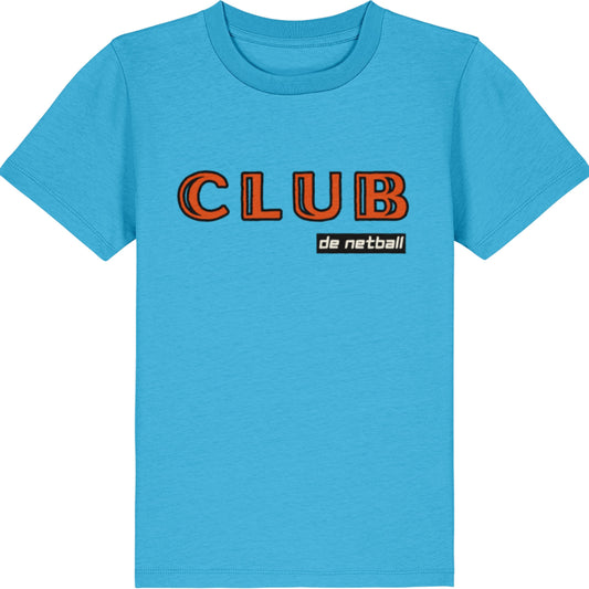 Kids Bright Blue Netball Club Tee Shirt