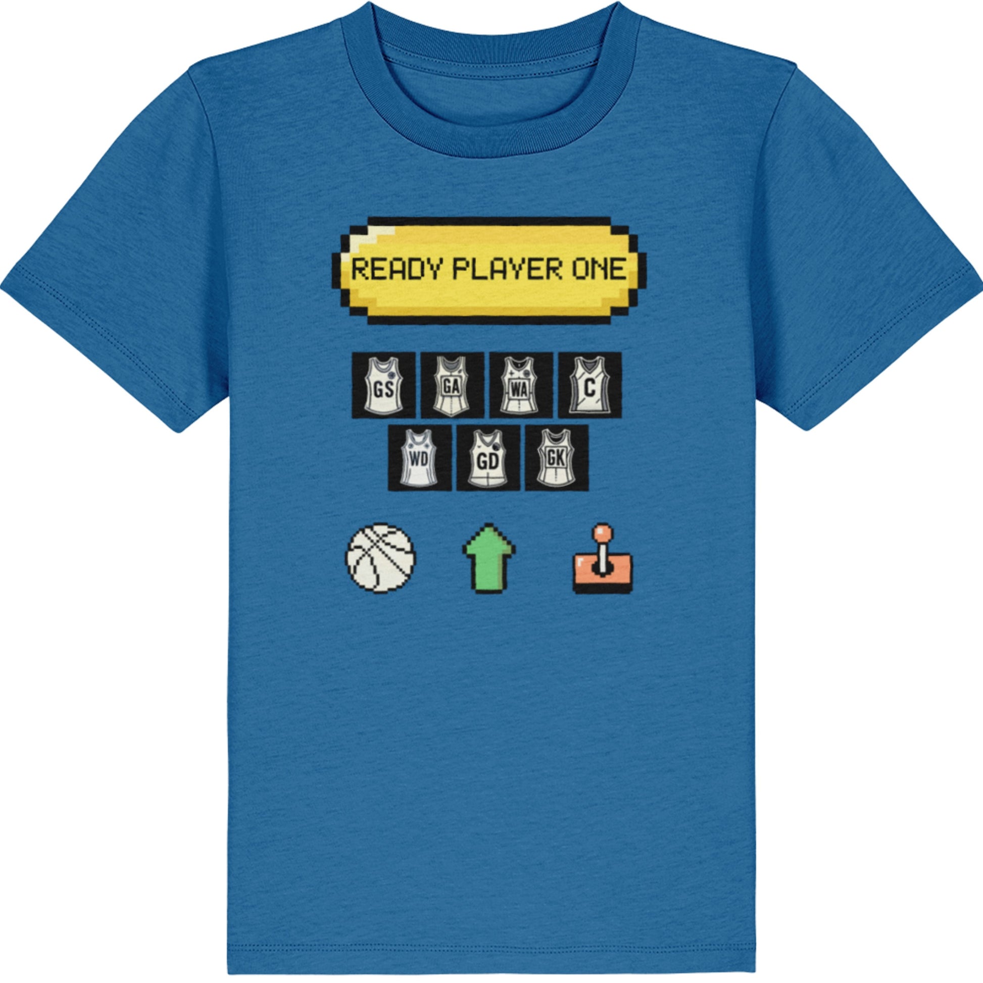 Kids Blue Netball Slogan T-Shirt Top