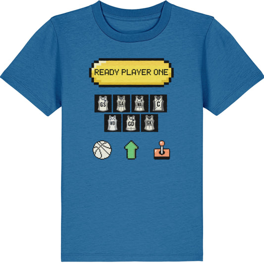 Kids Blue Netball Slogan T-Shirt Top