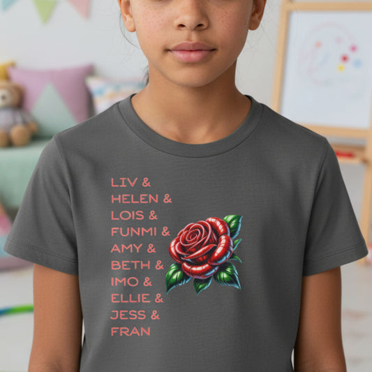 Netball Gifts - Kids England Roses Netball Team T-Shirt