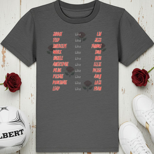 Netball Gifts - England Roses Netball Team T-Shirt for Children