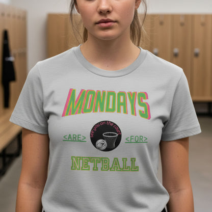 Netball Gifts - Monday Netball Slogan T-Shirt for Children