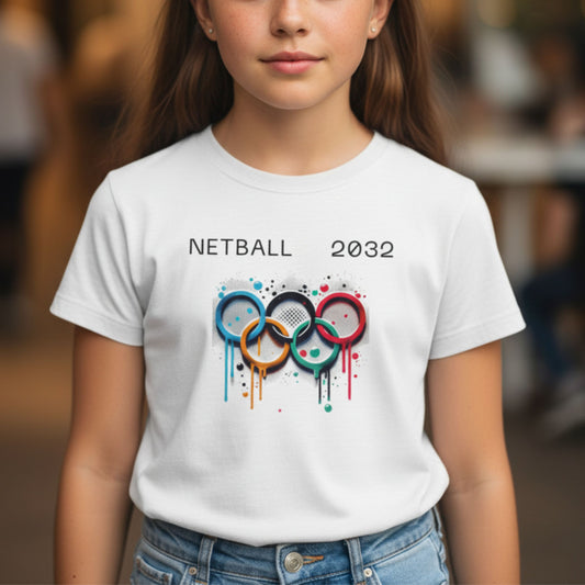 Netball Gifts - Netball 2032 Olympics T-Shirt for Kids