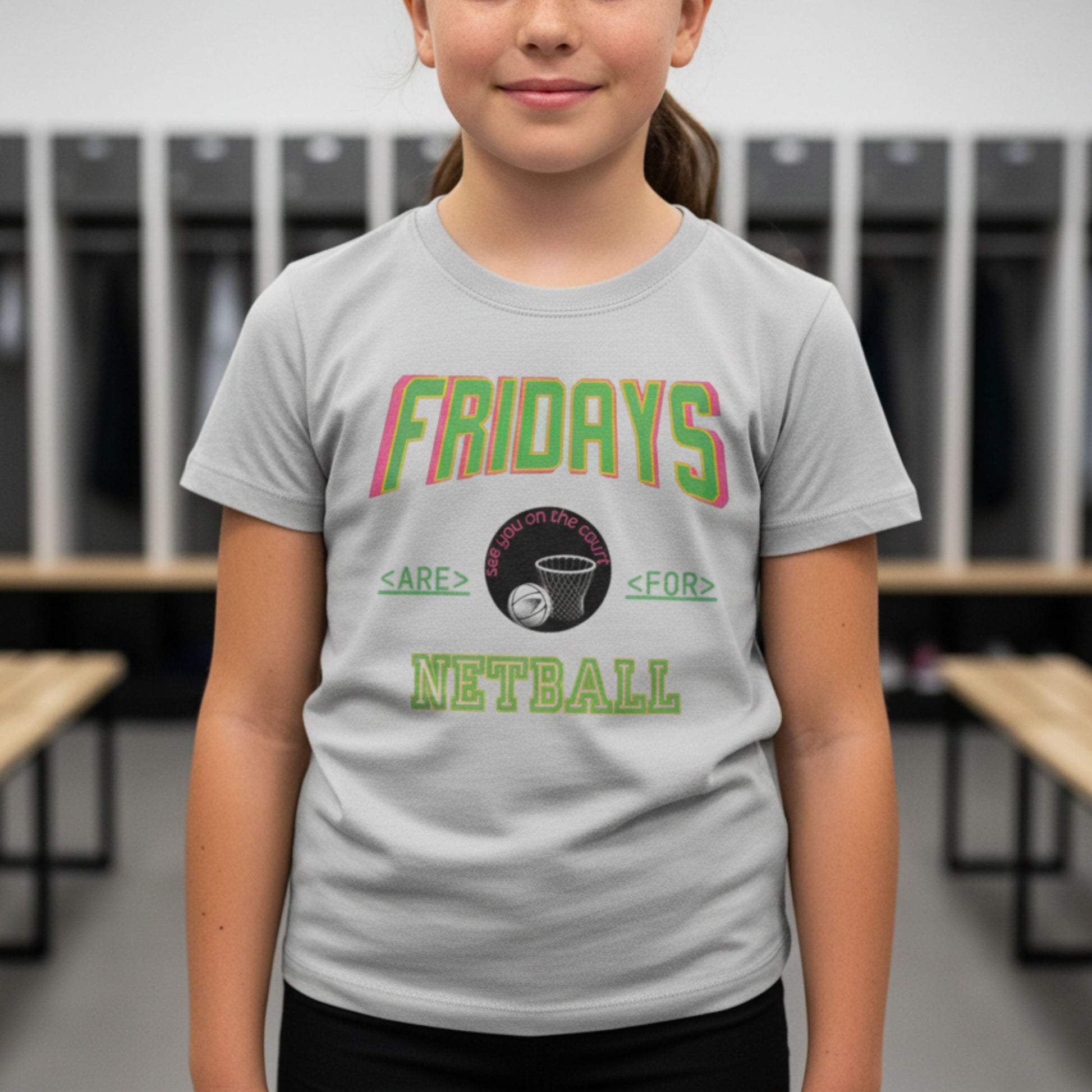 Netball Gifts - Friday Netball Slogan Top for Junior Netball Players