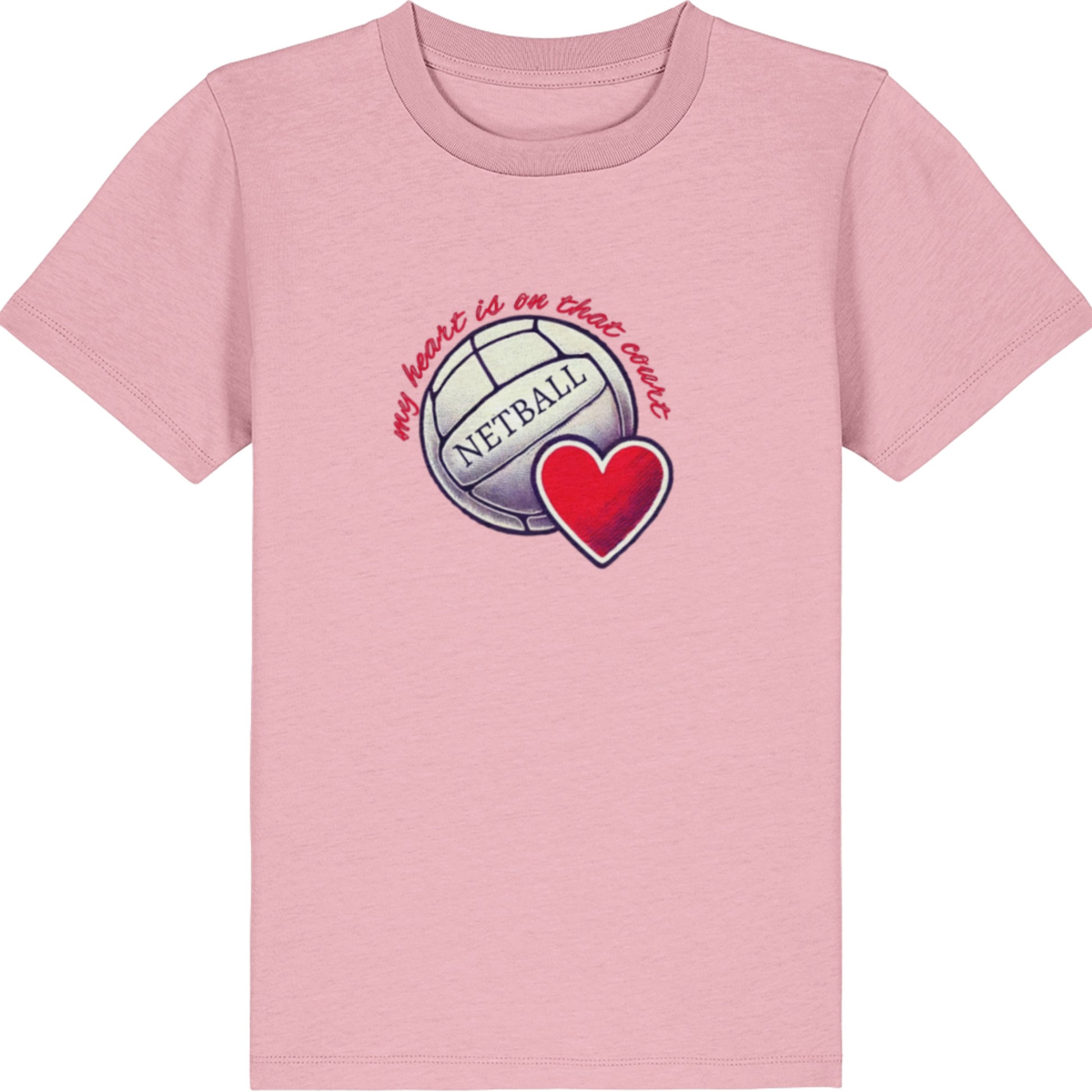 Kids Pink Netball T-Shirt - Cute Netball Gift