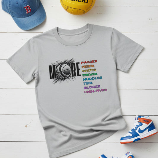 Netball Gifts - Rainbow Slogan T-Shirt for Child Netball Players