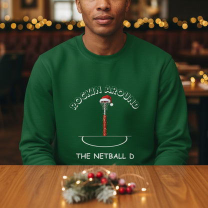 Mens Green Netball Christmas Jumper - Funny Netballer Slogan Sweater