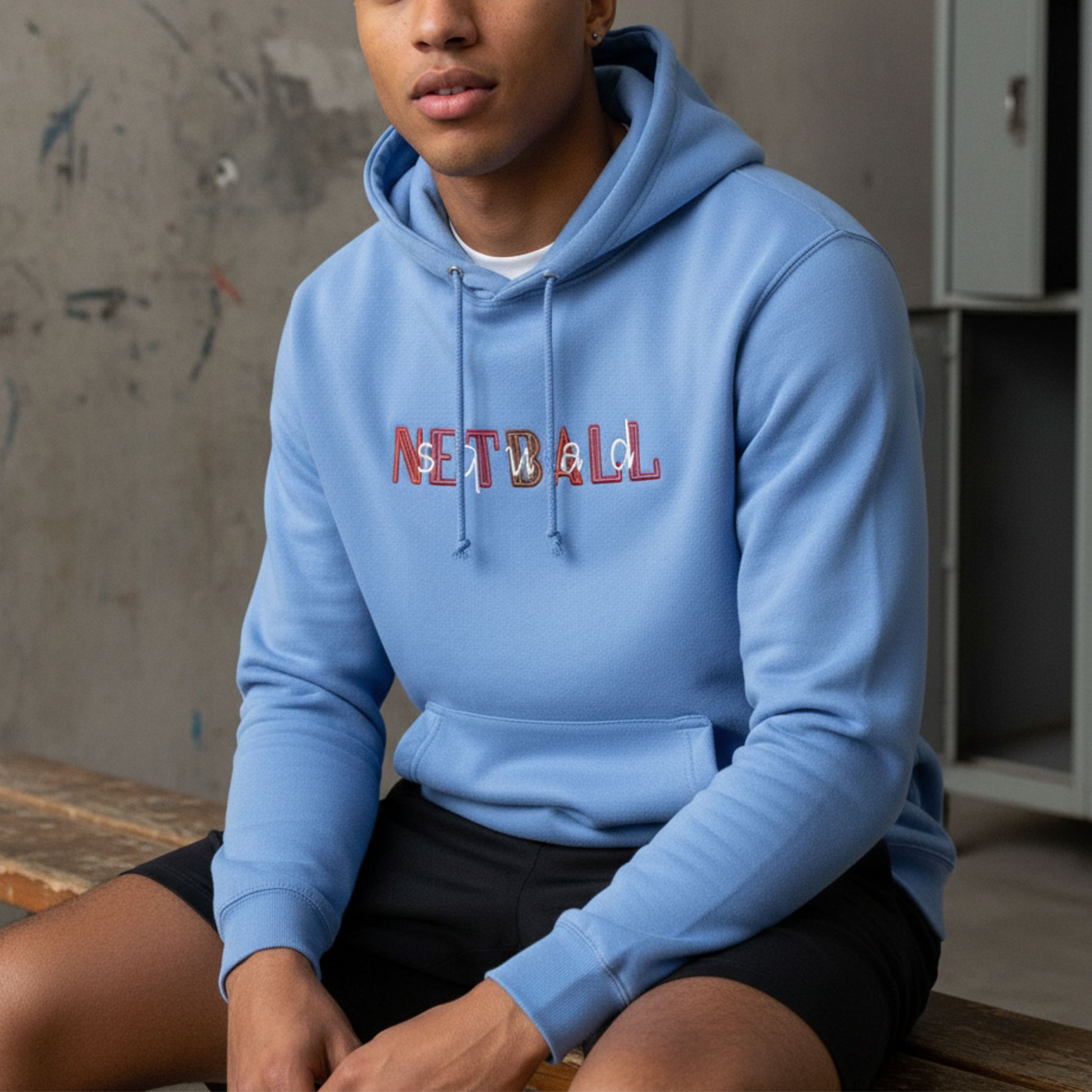 Netball Gifts - Men's Light Blue Netball Squad Hoodie
