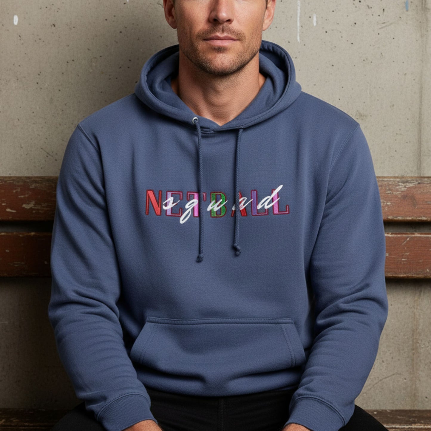 Netball Gifts - Dark Blue Netball Hoodie for Men