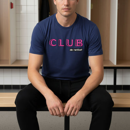 Netball Gifts - Men's Blue Netball Club T-Shirt for Men