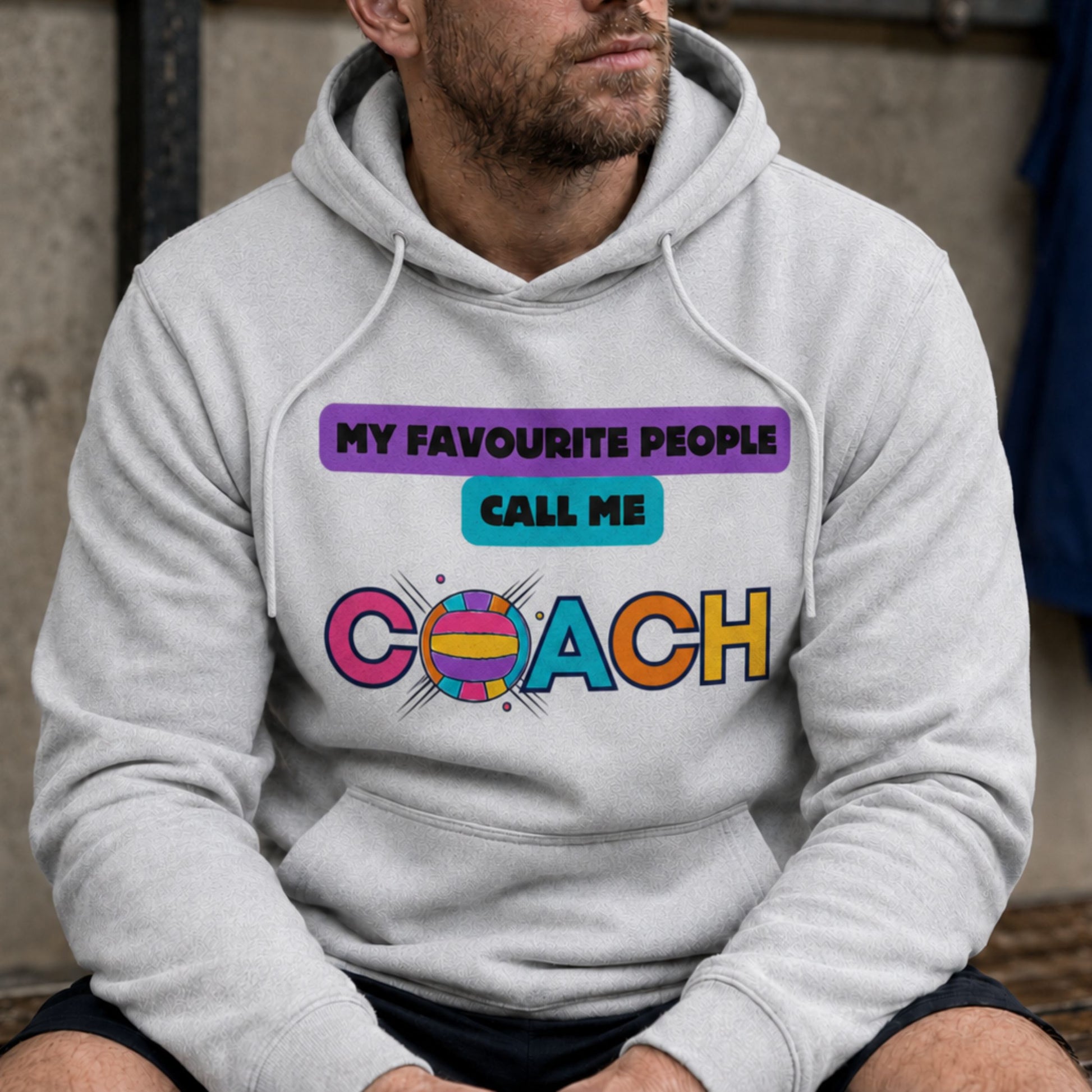 Men's Netball Coach Hoodie - Gift for Male Netball Coach