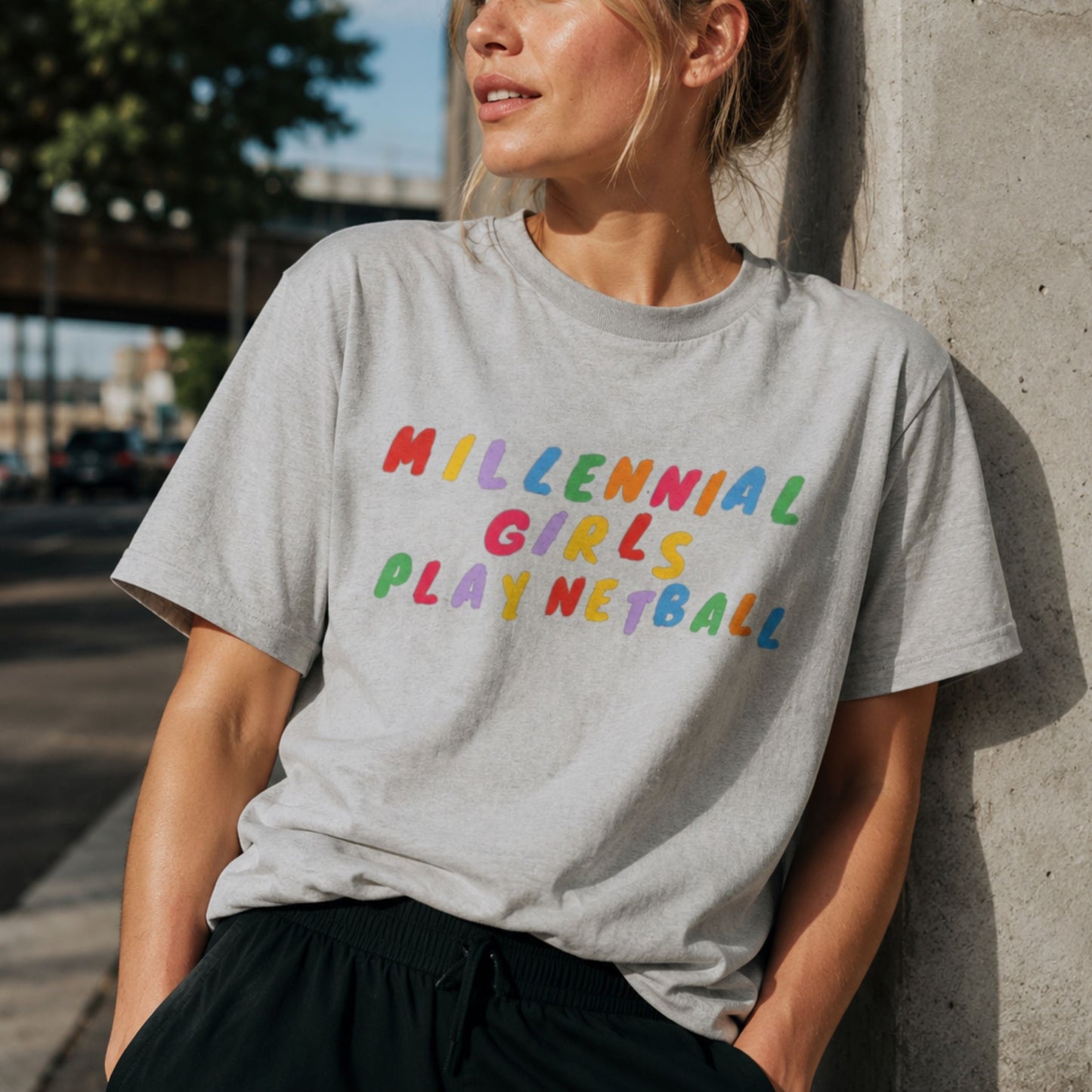 Millennial Girls Play Netball Tee Shirt - Netball Fashion Clothing for Women