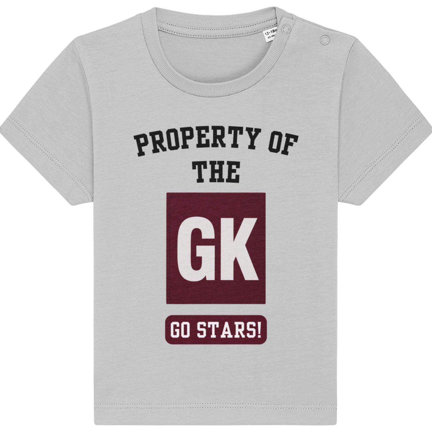 Heather Grey Netball Baby Tee - Netball Team Top for Baby - Netball Gifts