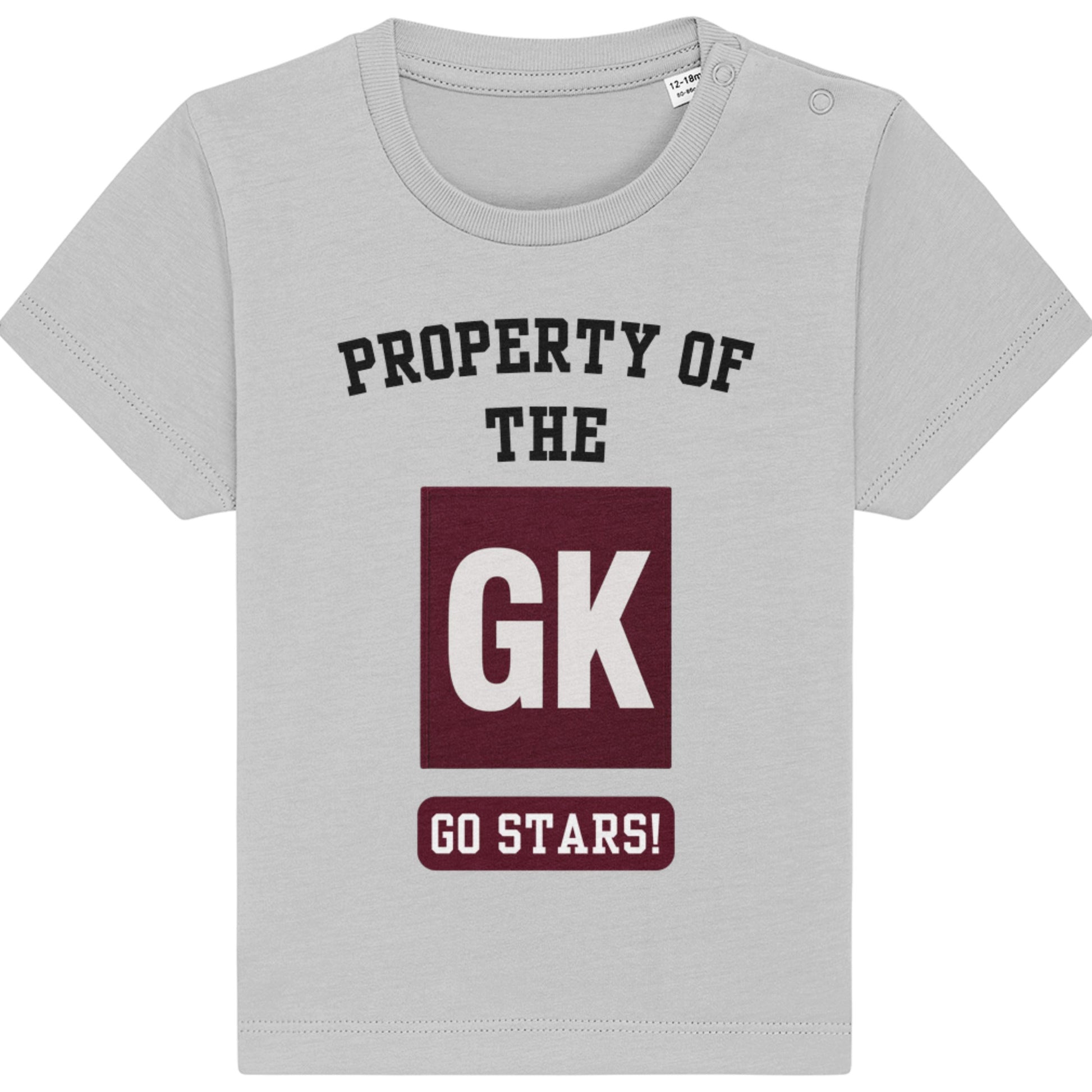 Heather Grey Netball Baby Tee - Netball Team Top for Baby - Netball Gifts