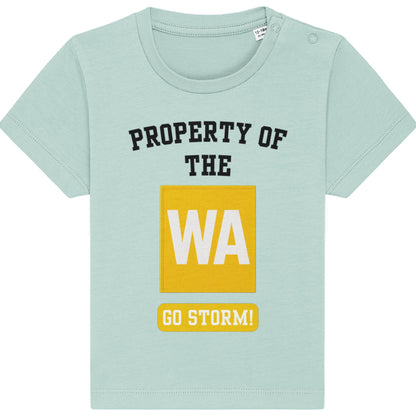 Light Blue Green Netball Baby Tee - Netball Team Top for Baby - Netball Gifts