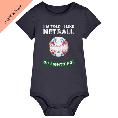 Baby Personalised I Like Netball Bodysuit