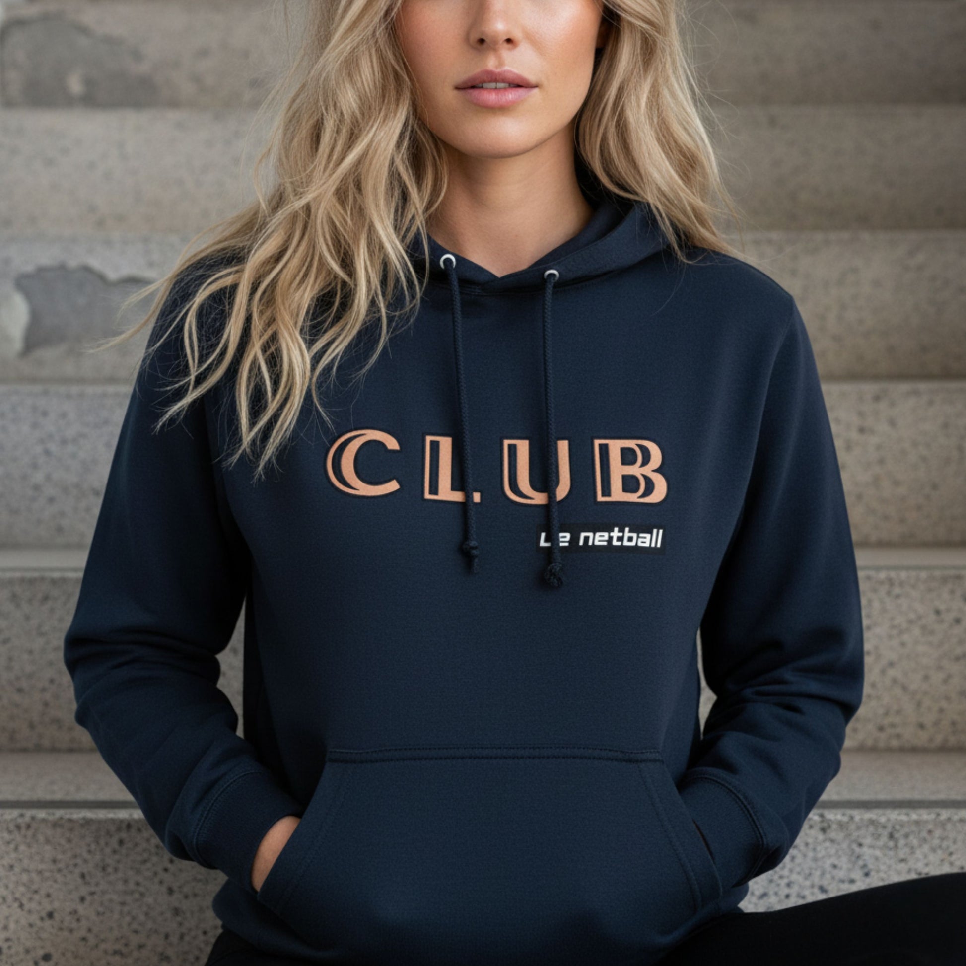 Netball Gifts - Navy Blue Netball Hoodie for Women