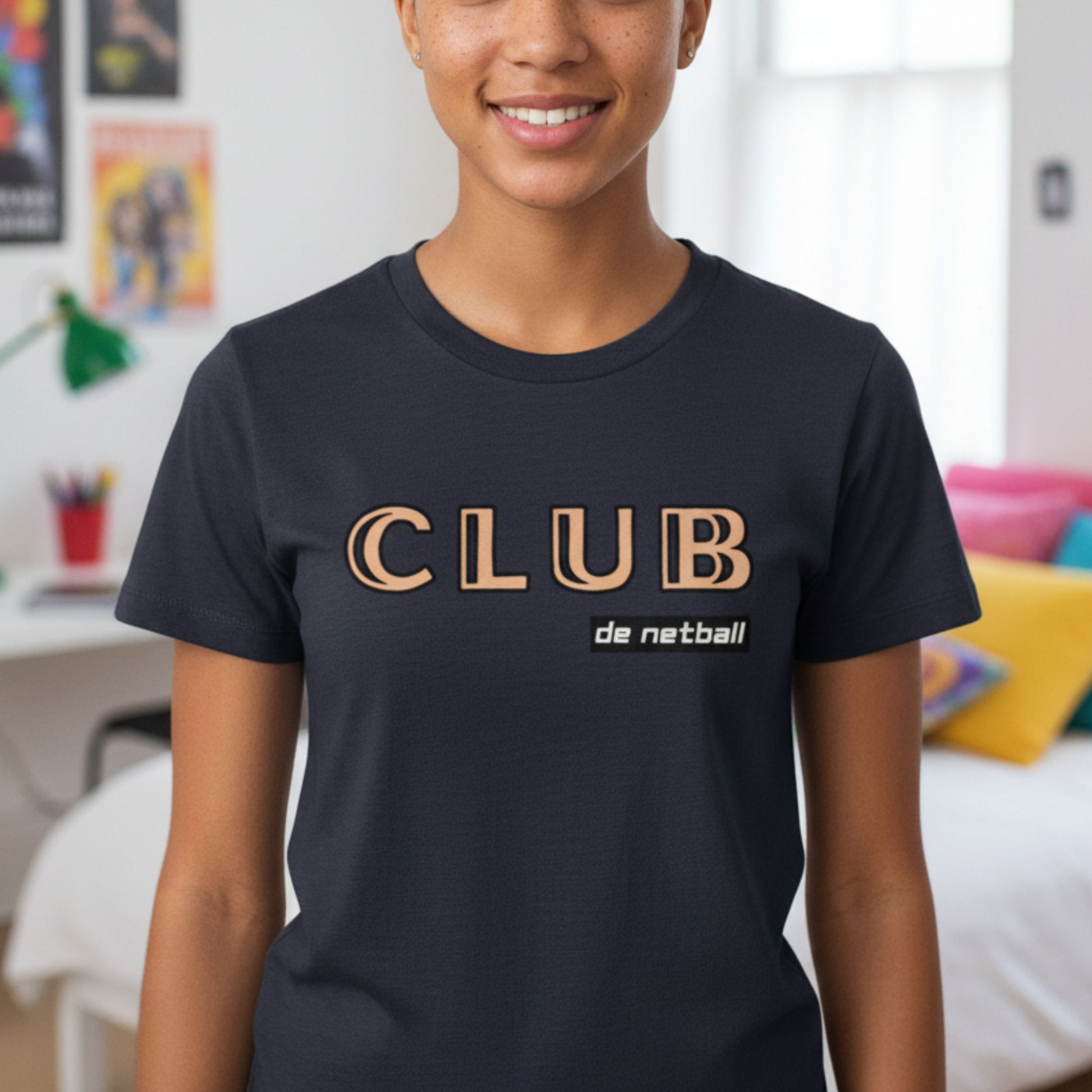 Netball Gifts - Navy Blue Netball Club Shirt for Teenagers