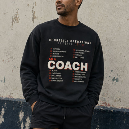 Men's Netball Coach Jumper with AKA Coach Slogan