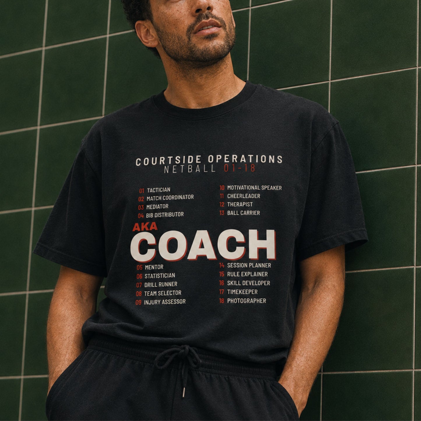 Men's Netball Coach T-Shirt with Fashion Slogan - Netball Gifts