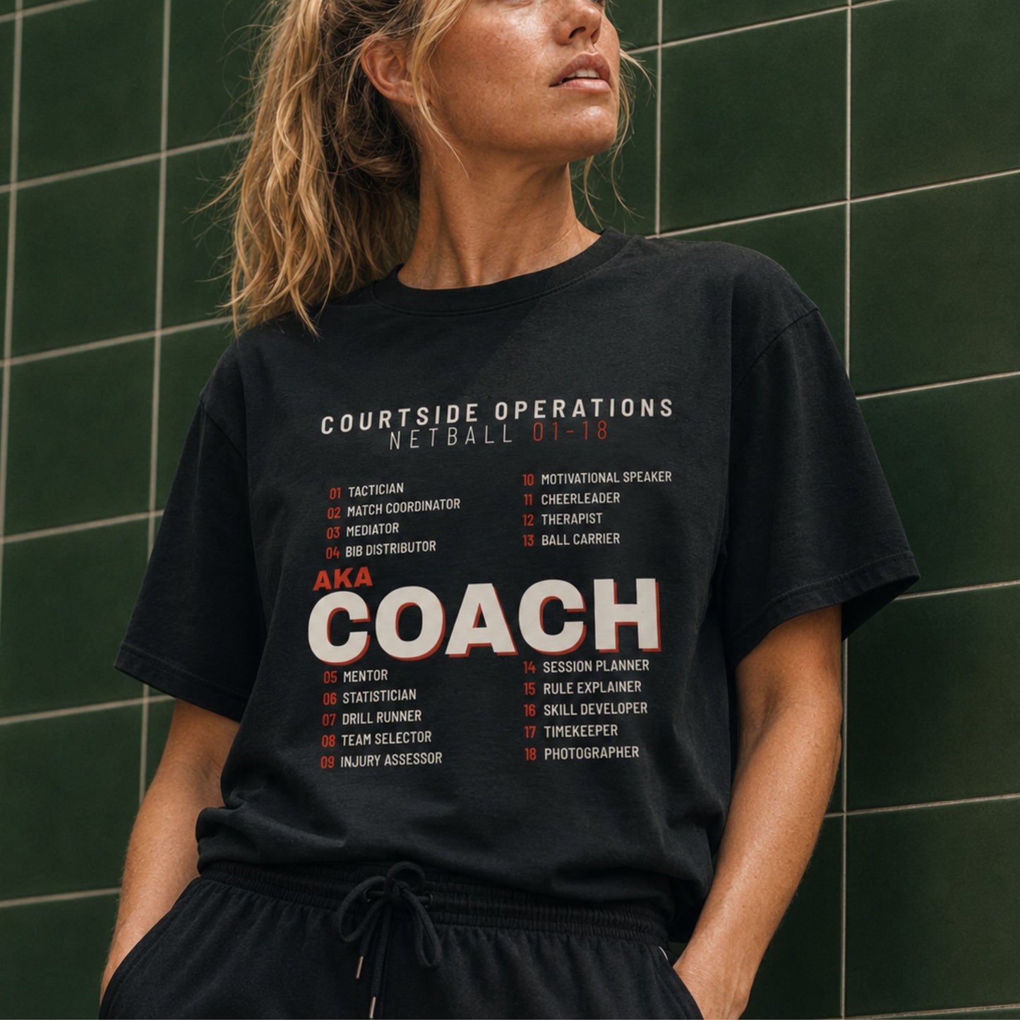 Netball Coach Sports Fashion Tee Shirt for Women