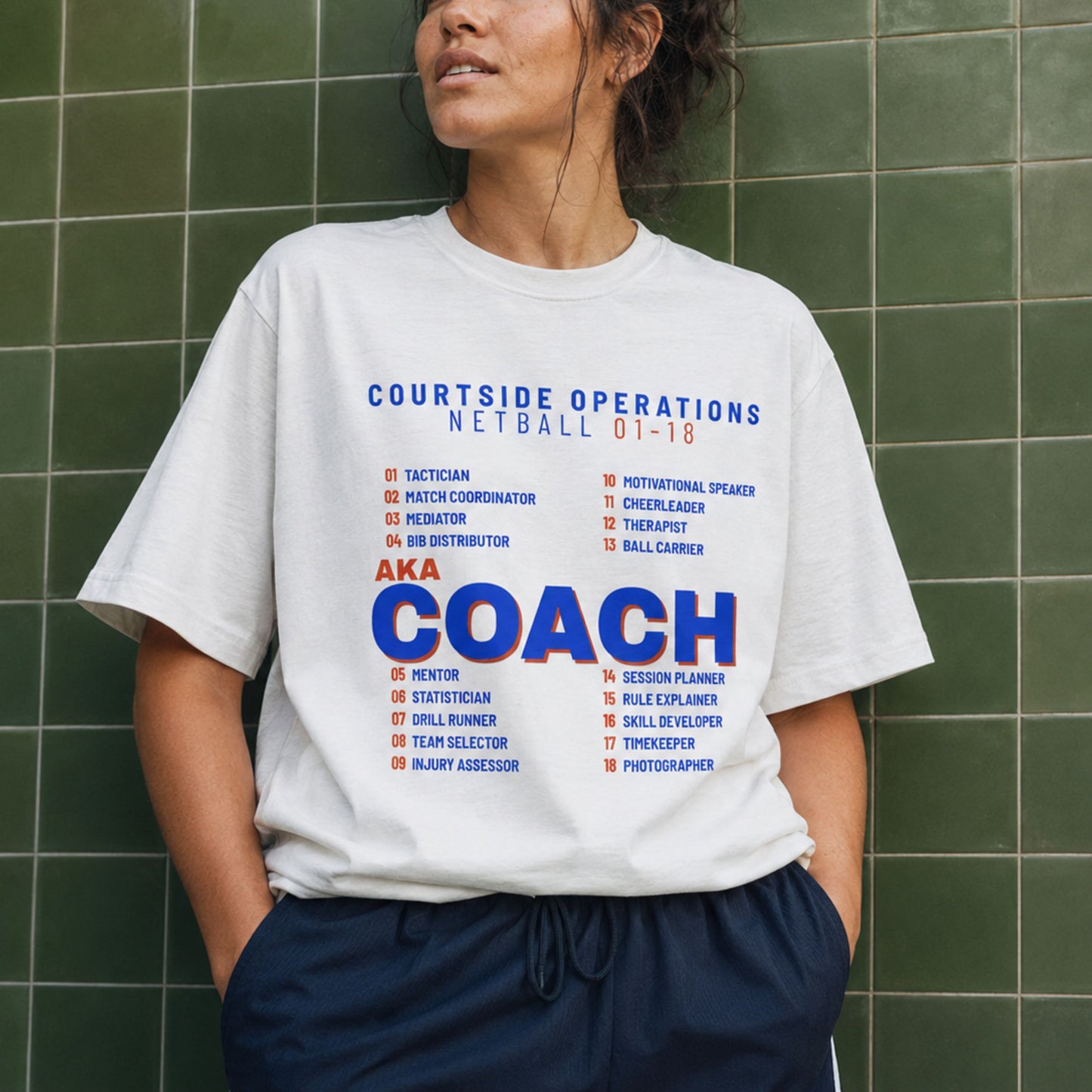 Netball Fashion T-Shirt for Coaches - AKA Coach Slogan