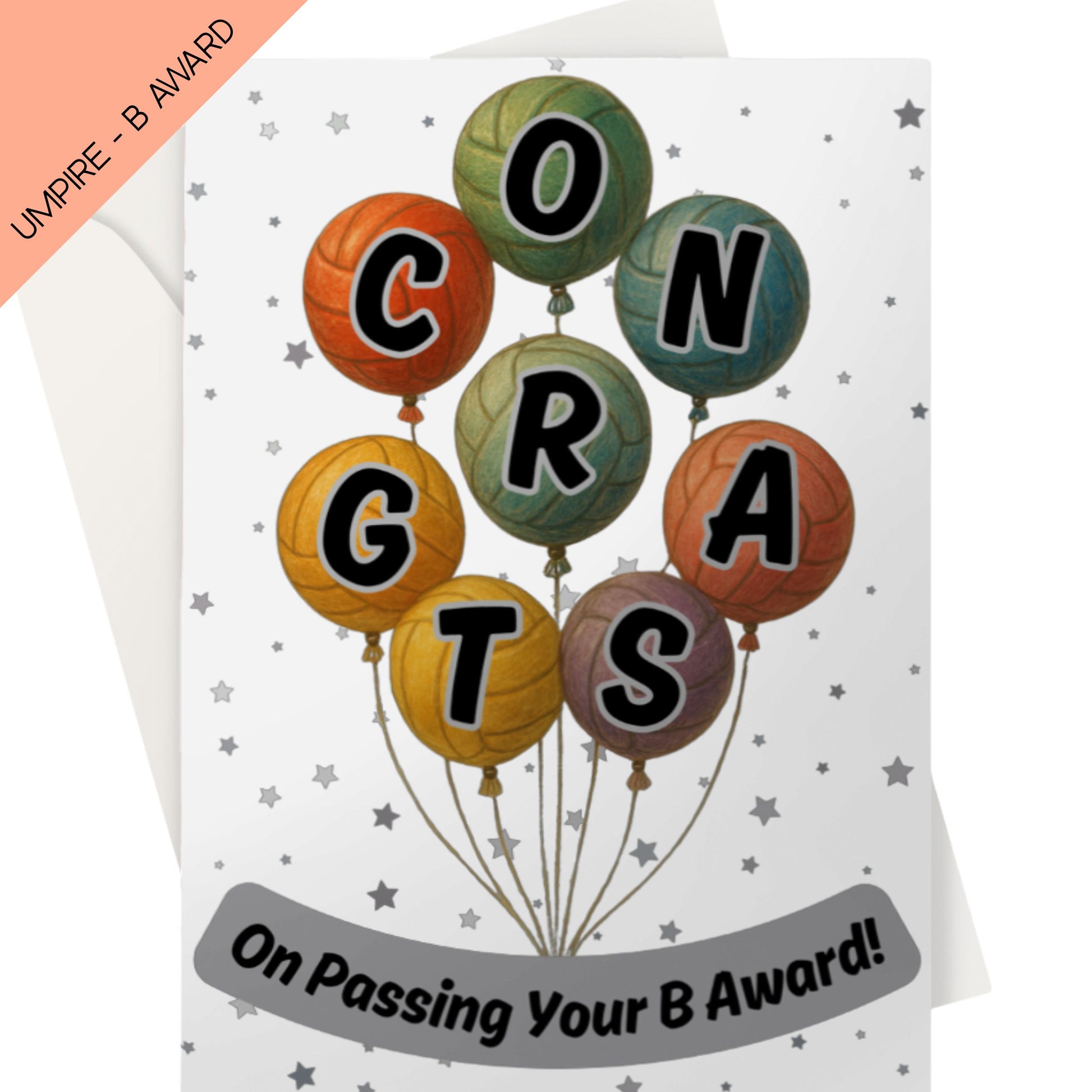Netball Umpire B Award Congratulations Card