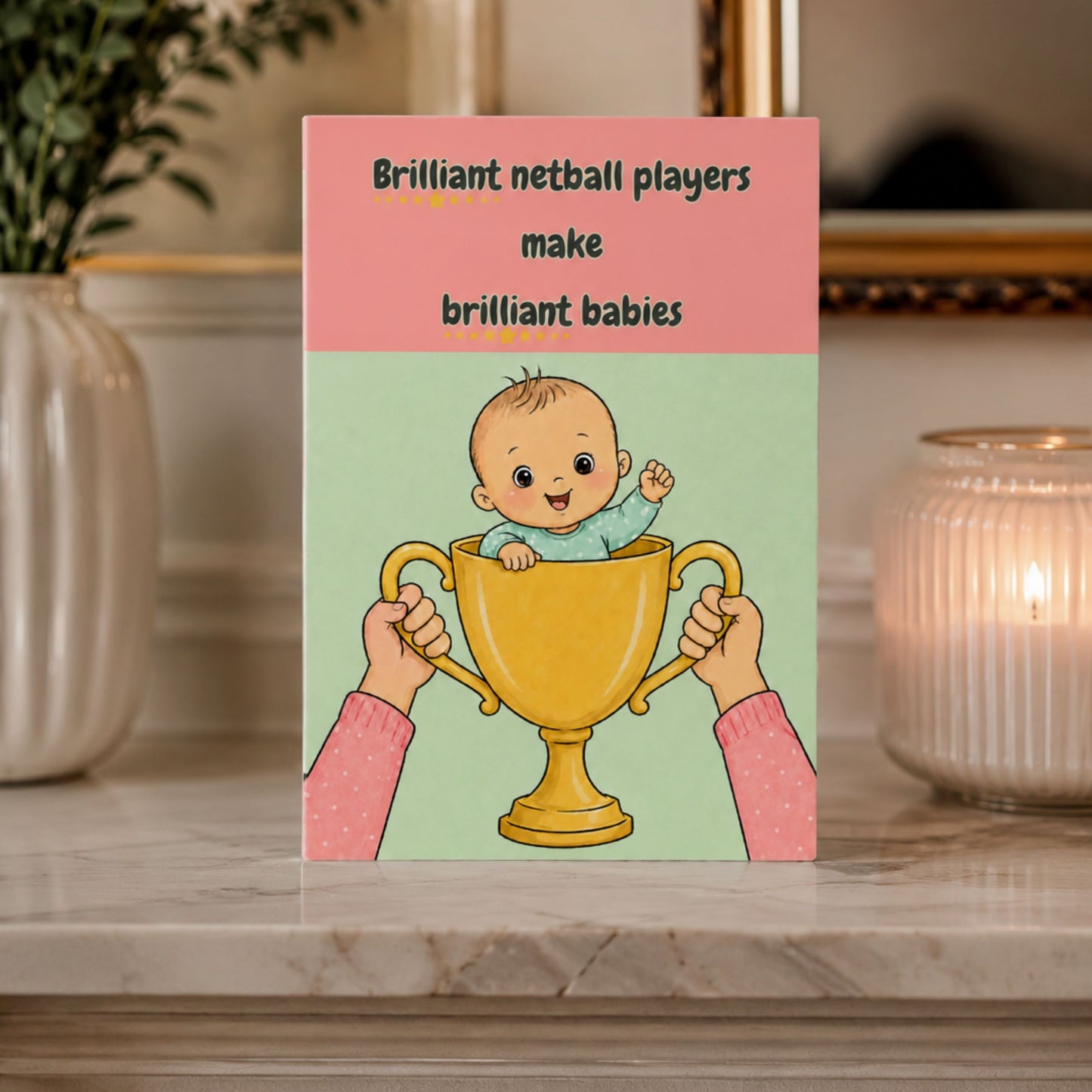Cute Netball Baby Card - Pregnancy Card for Netball Players