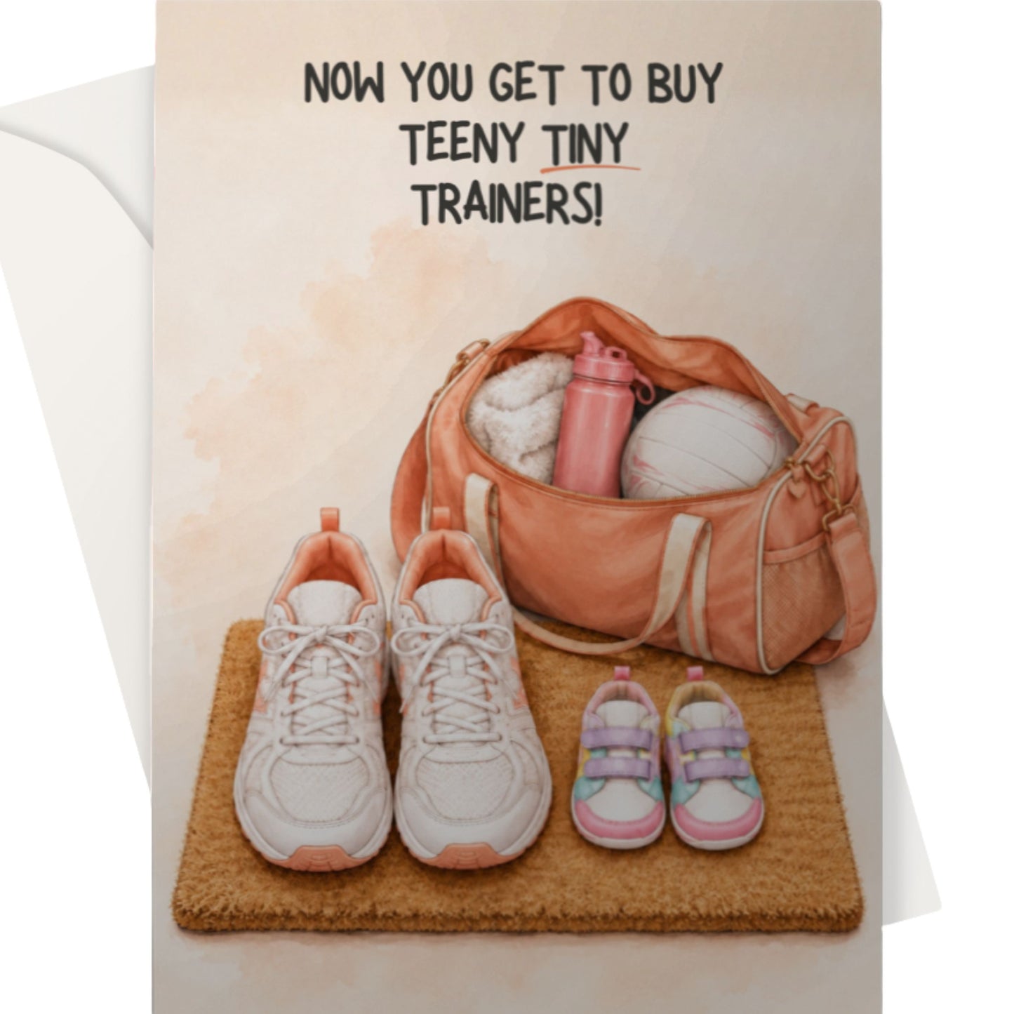Cute Netball New Baby Card - Tiny Trainers