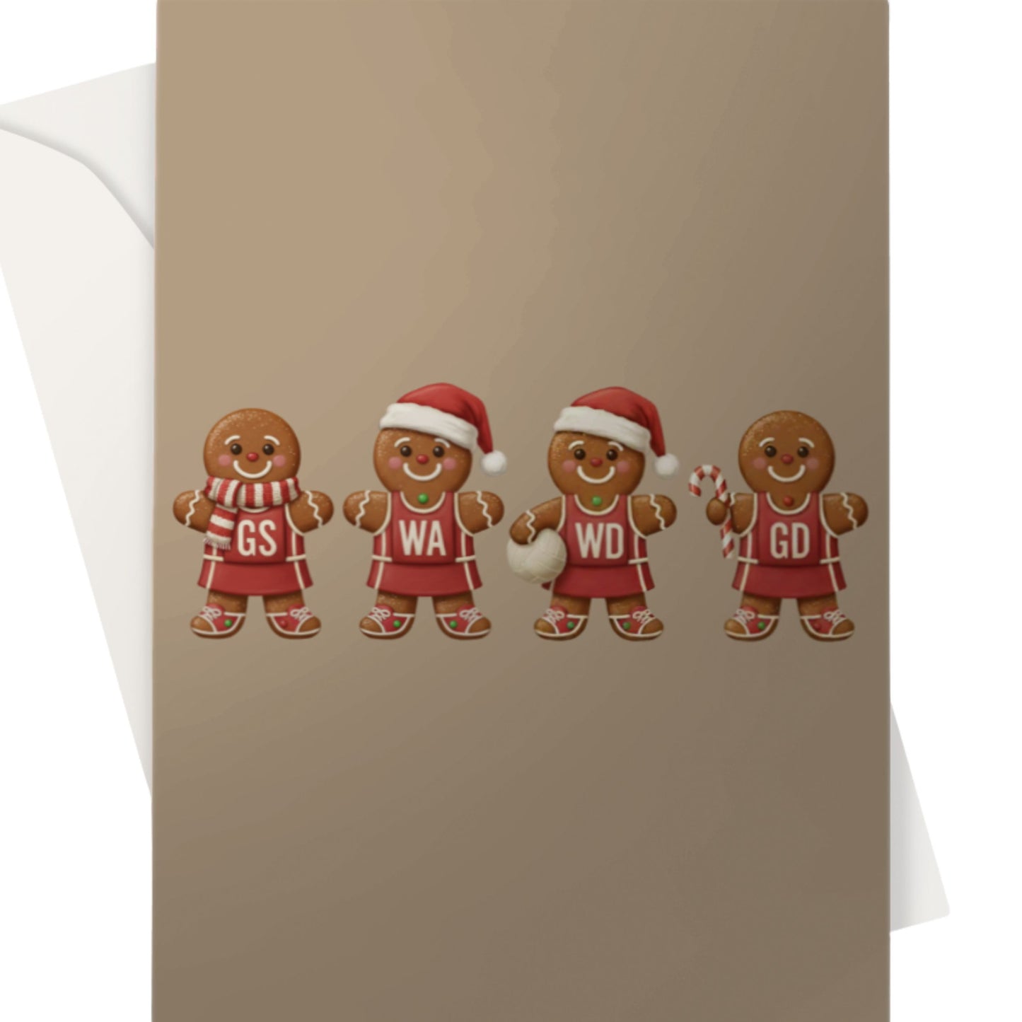 Gingerbread Netball Christmas Card