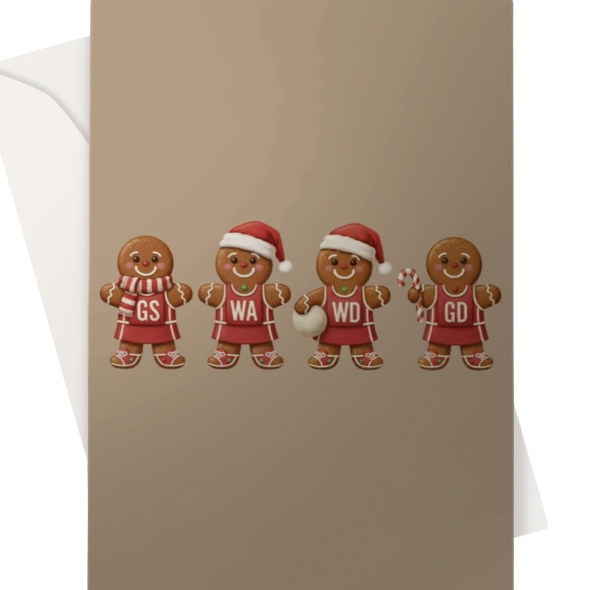 Gingerbread Netball Christmas Card
