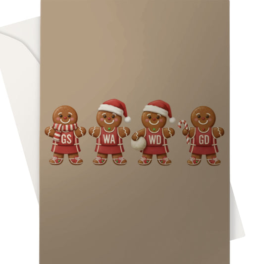 Gingerbread Netball Christmas Card