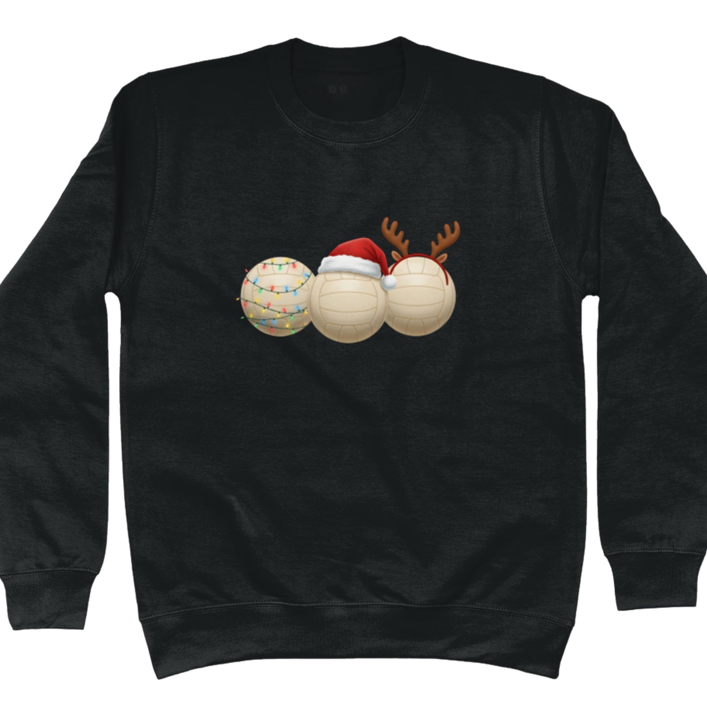 Black Netball Christmas Sweater - Netball Player Sweatshirt
