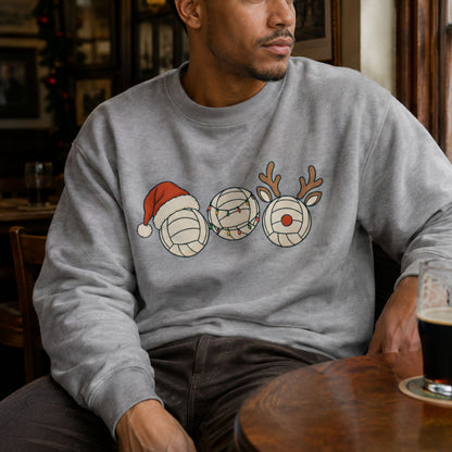Grey Netball Christmas Sweater for Men - Festive Netballs