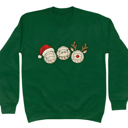 Green Christmas Sweater with Netball Balls Theme