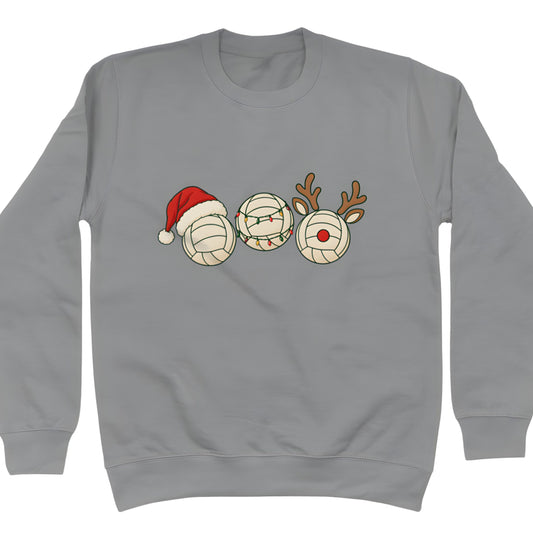 Netball Christmas Jumper - Grey - Festive Netballs