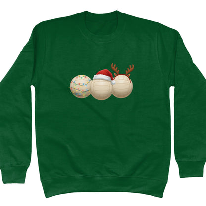 Netball Christmas Jumper Green - Festive Netballs